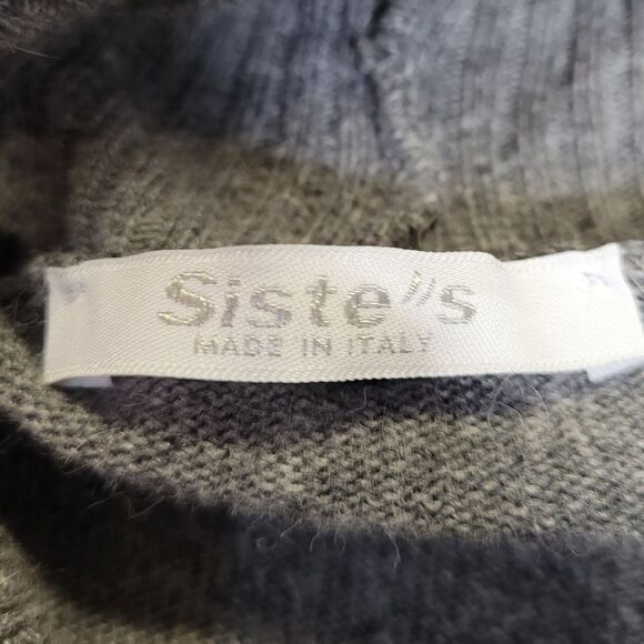 SISTE'S Y2K gray angora blend lace trim cowl neck sweater tunic‎ dress M - Picture 4 of 10